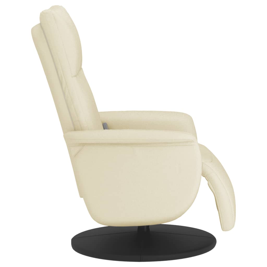 Fauteuil de massage avec repose-pieds en cuir artificiel crème