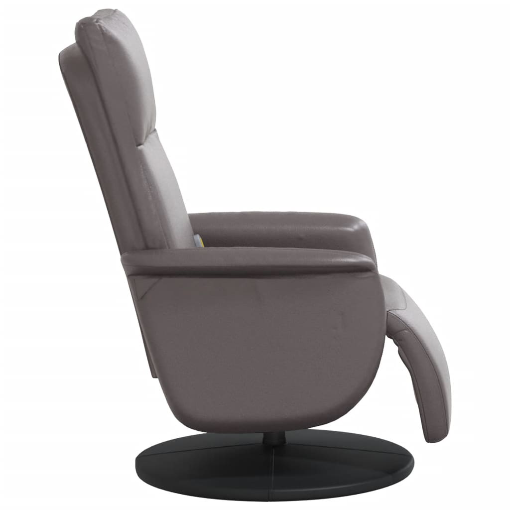 Fauteuil de massage avec repose-pieds simili cuir gris