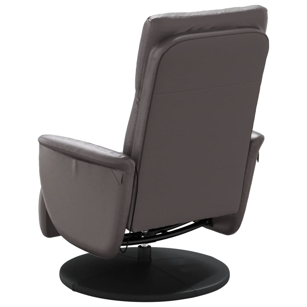 Fauteuil de massage avec repose-pieds simili cuir gris