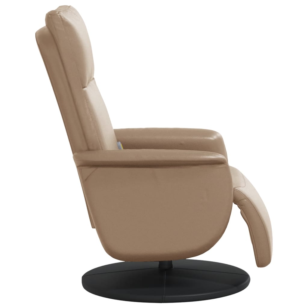 Fauteuil de massage avec repose-pieds simili cuir marron cappuccino