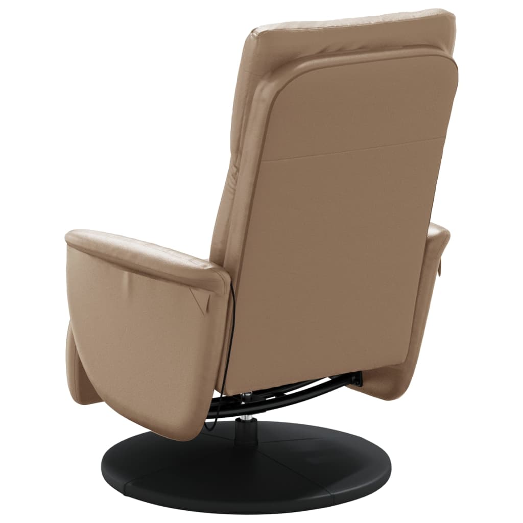 Fauteuil de massage avec repose-pieds simili cuir marron cappuccino
