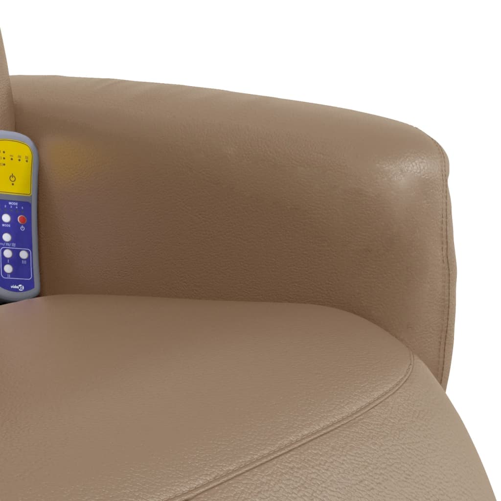 Fauteuil de massage avec repose-pieds simili cuir marron cappuccino