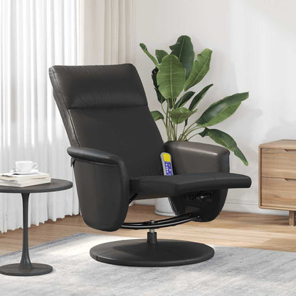 Massagesessel mit Fußteil Schwarz Kunstleder