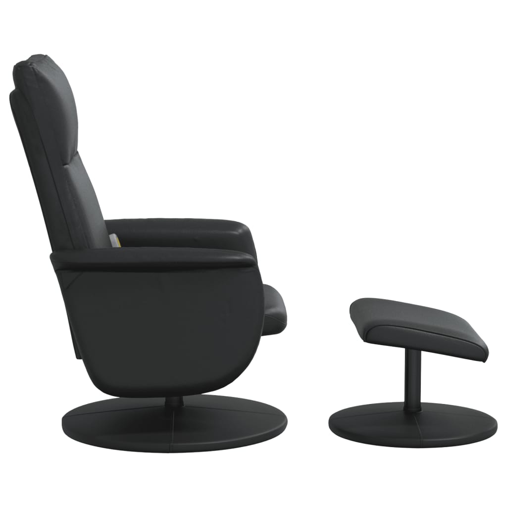 Fauteuil de massage avec repose-pieds simili cuir noir