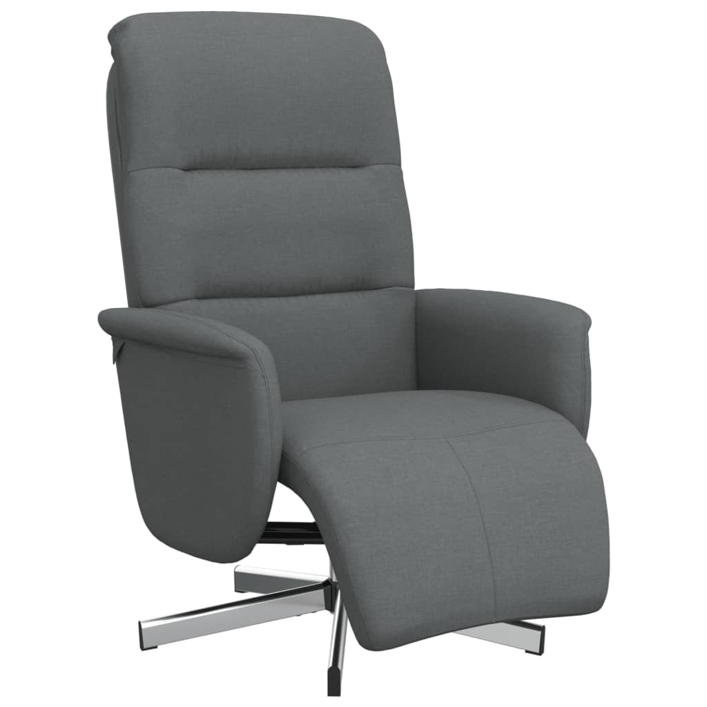 Fauteuil de relaxation avec pied de lit en tissu gris foncé