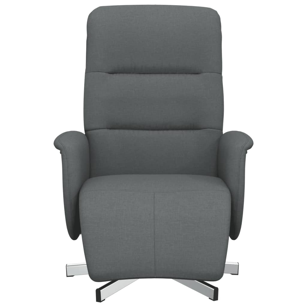 Fauteuil de relaxation avec pied de lit en tissu gris foncé