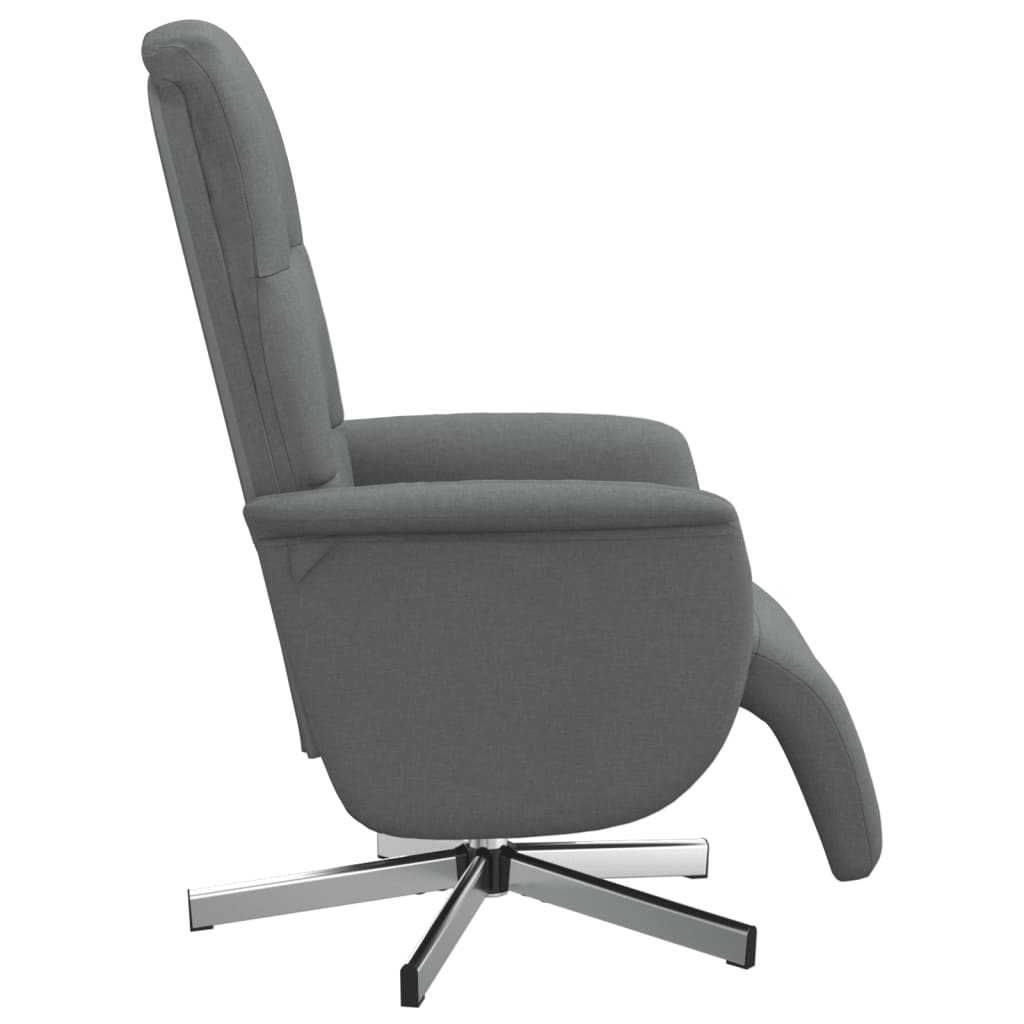 Fauteuil de relaxation avec pied de lit en tissu gris foncé