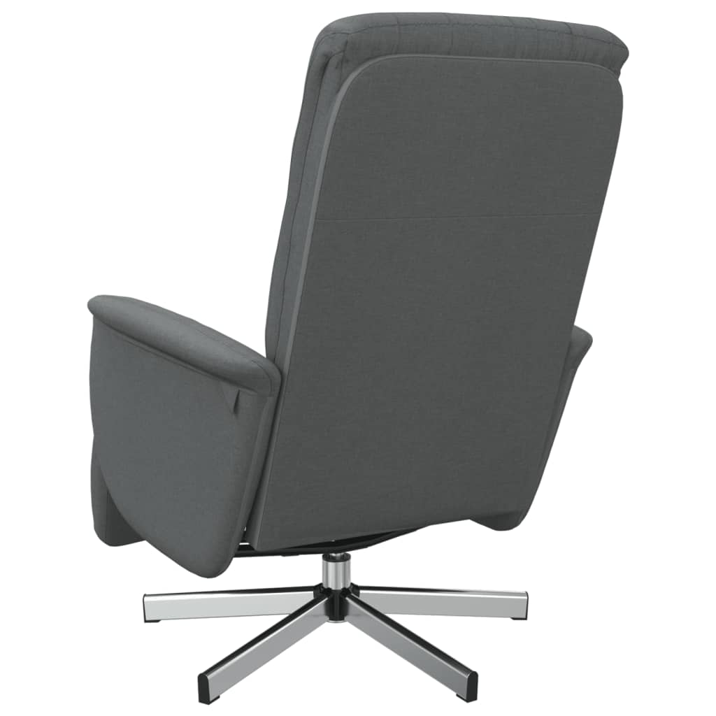 Fauteuil de relaxation avec pied de lit en tissu gris foncé
