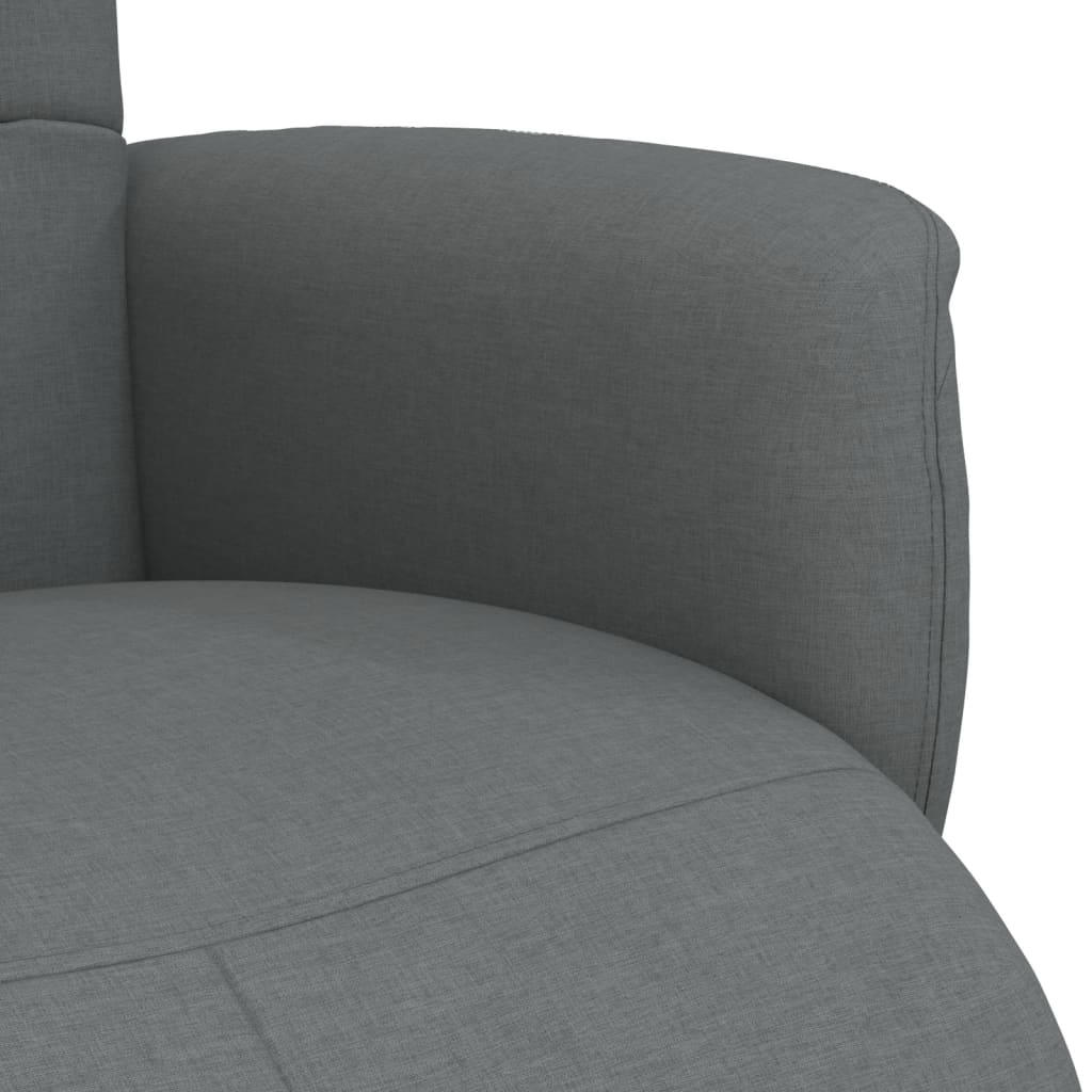 Fauteuil de relaxation avec pied de lit en tissu gris foncé