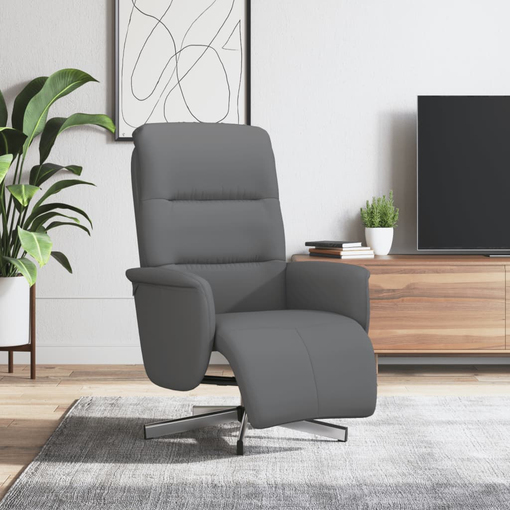 Fauteuil de relaxation avec pied de lit en tissu gris foncé