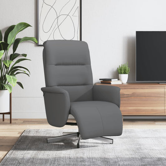 Fauteuil de relaxation avec pied de lit en tissu gris foncé