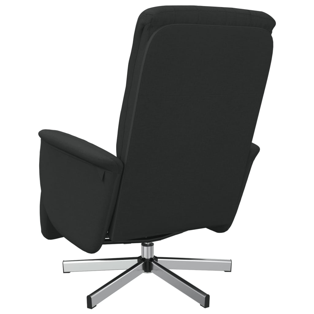 Fauteuil relax avec repose-pieds en tissu noir