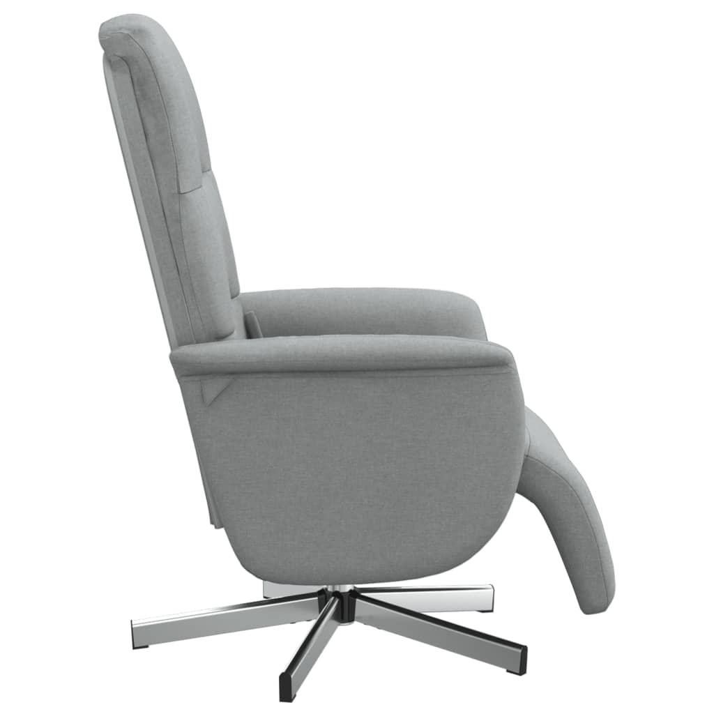 Fauteuil de massage avec repose-pieds en tissu gris clair