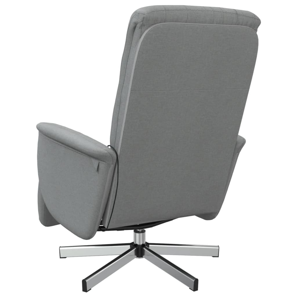 Fauteuil de massage avec repose-pieds en tissu gris clair