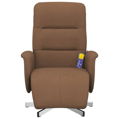 Massagesessel mit Fußteil Braun Stoff