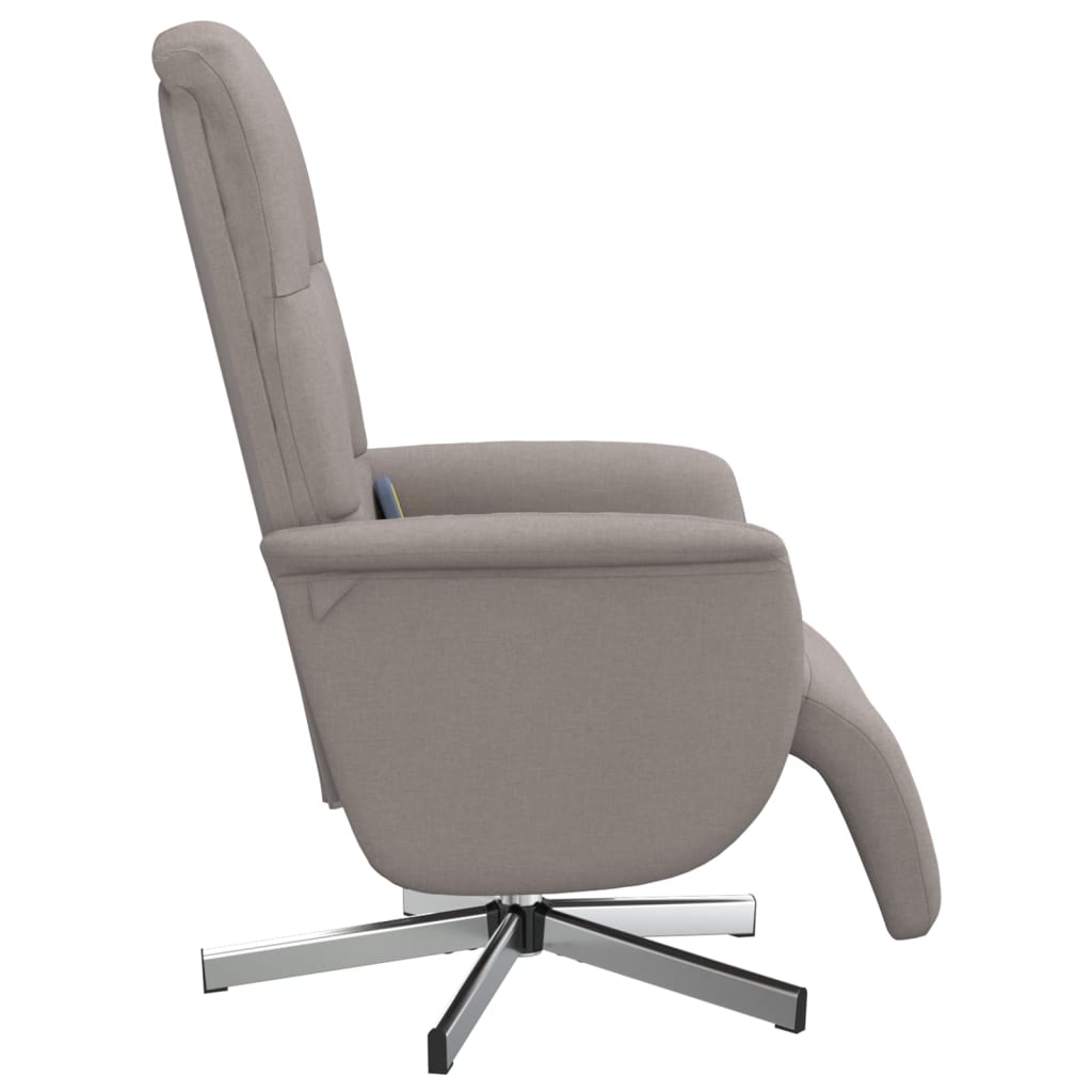 Fauteuil de massage avec repose-pieds en tissu taupe