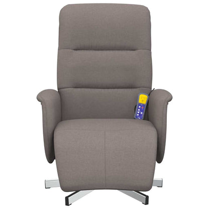 Massagesessel mit Fußteil Taupe Stoff