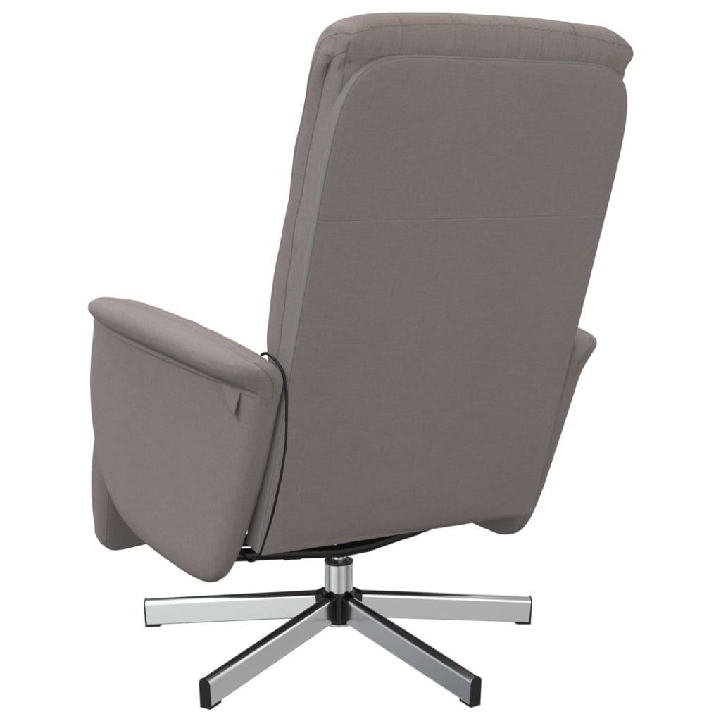 Fauteuil de massage avec repose-pieds en tissu taupe