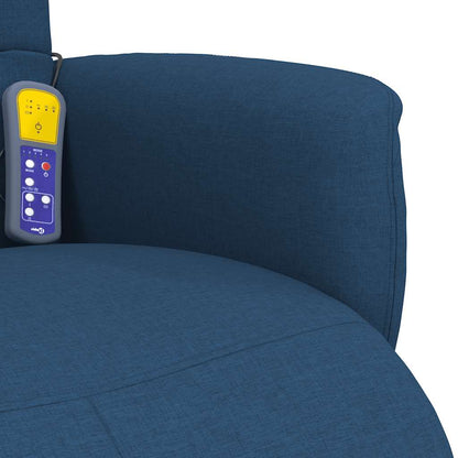 Massagesessel mit Fußteil Blau Stoff