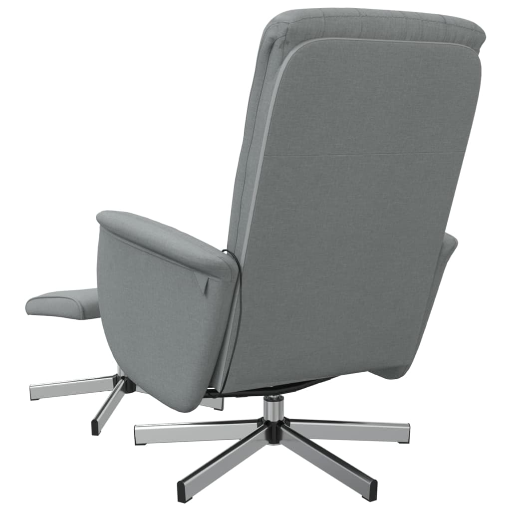 Fauteuil de massage avec repose-pieds tissu gris clair