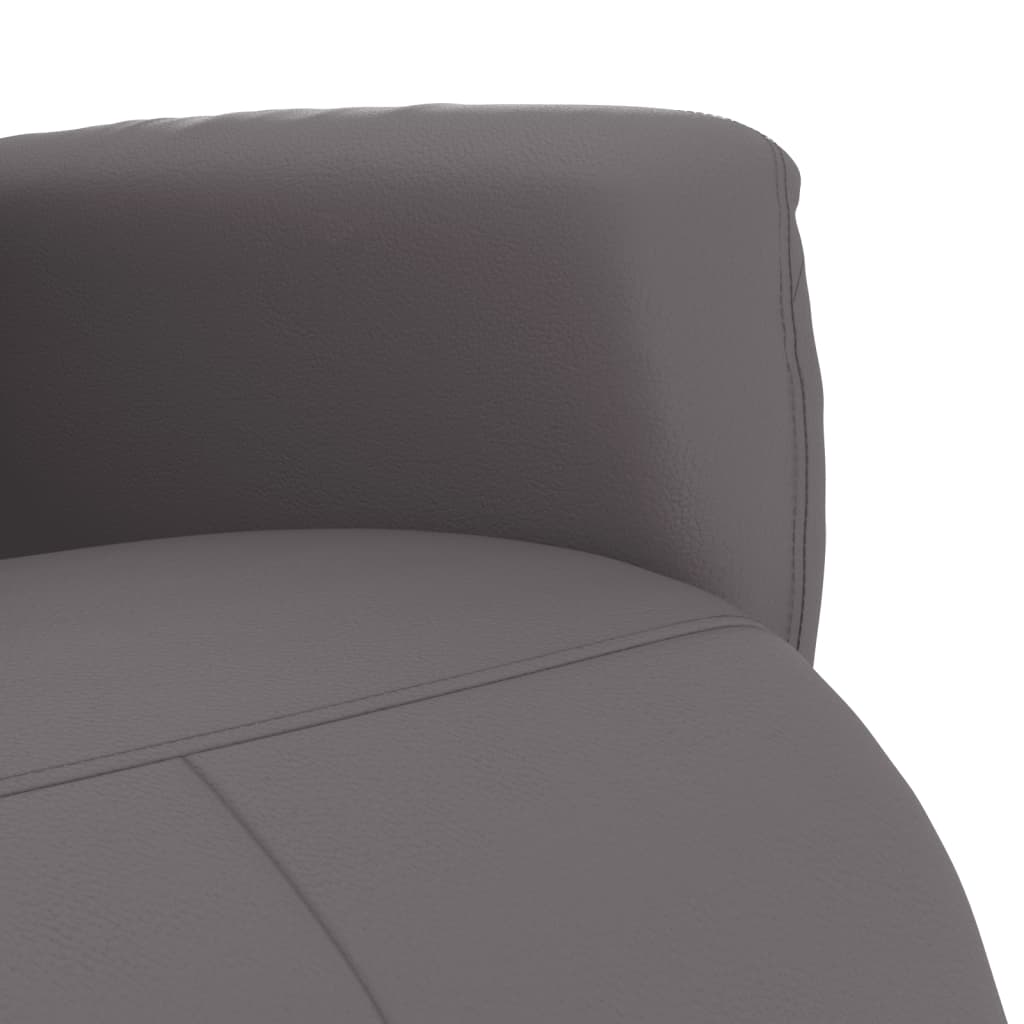 Fauteuil relax avec repose-pieds en similicuir gris