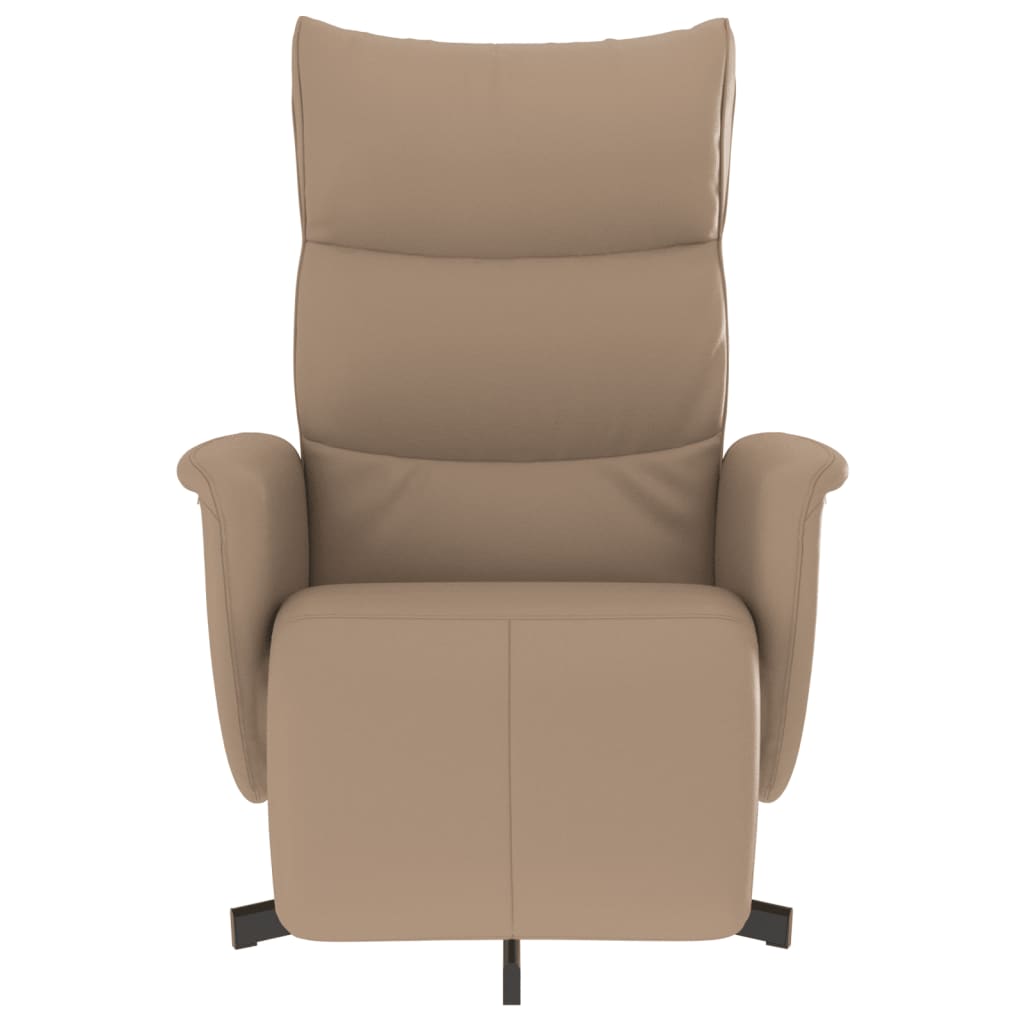 Fauteuil relax avec repose-pieds en cuir synthétique marron cappuccino
