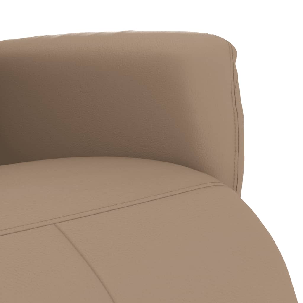 Fauteuil relax avec repose-pieds en cuir synthétique marron cappuccino