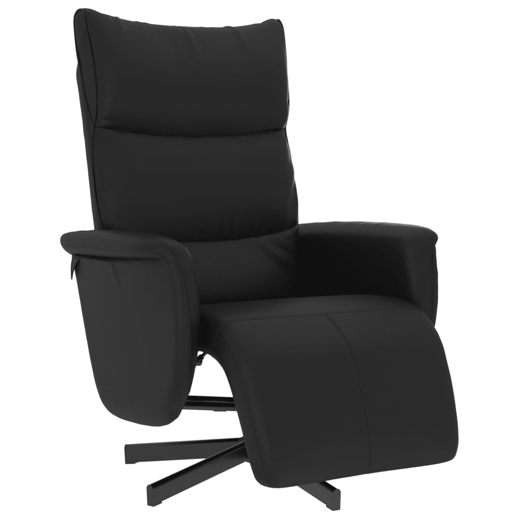 Fauteuil de relaxation avec repose-pieds simili cuir noir