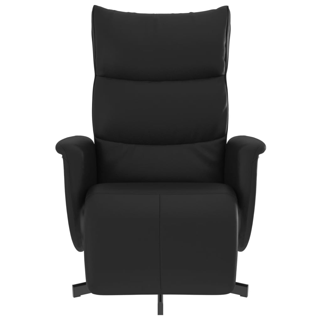 Fauteuil de relaxation avec repose-pieds simili cuir noir