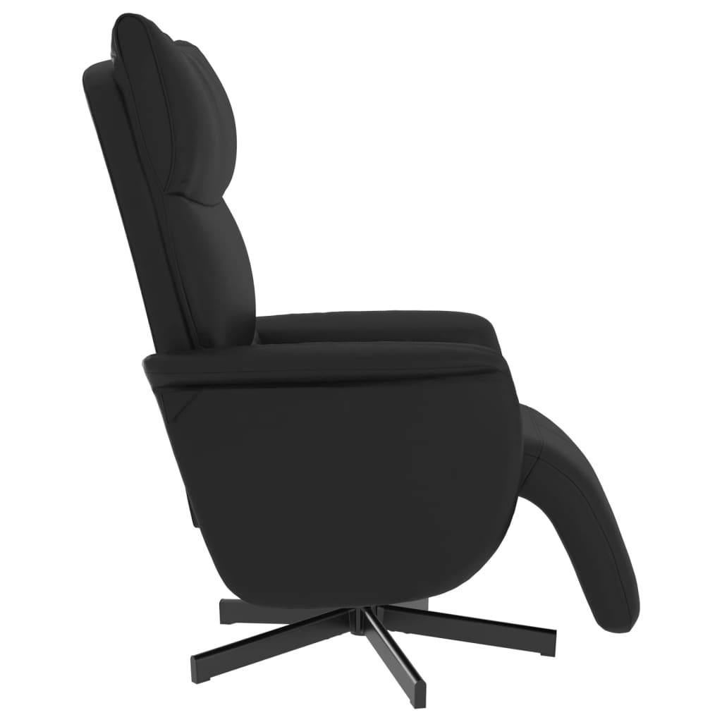 Fauteuil de relaxation avec repose-pieds simili cuir noir