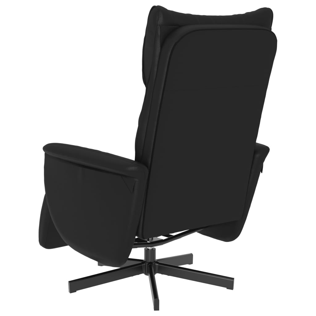 Fauteuil de relaxation avec repose-pieds simili cuir noir
