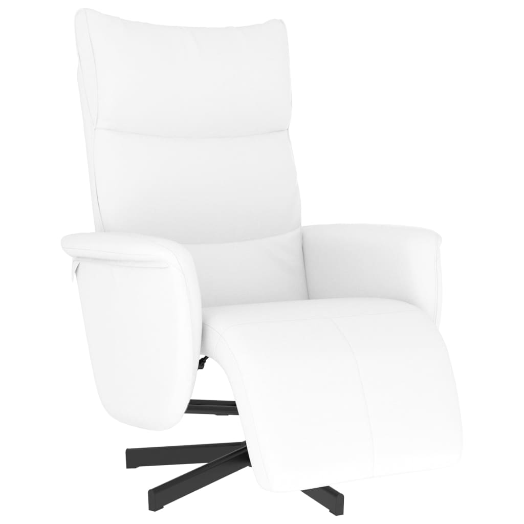 Relaxsessel mit Fußteil Weiß Kunstleder