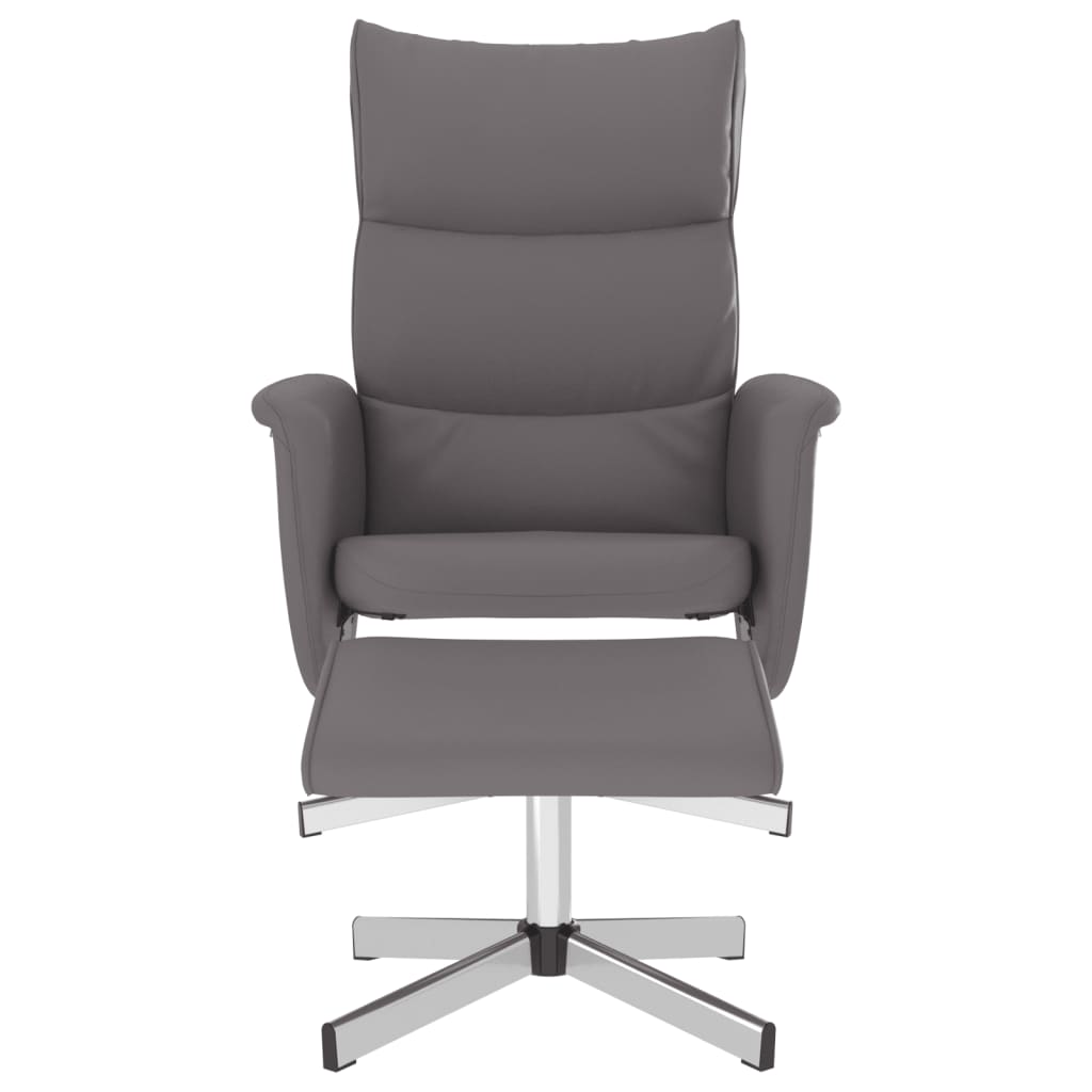 Fauteuil de relaxation avec repose-pieds simili cuir gris