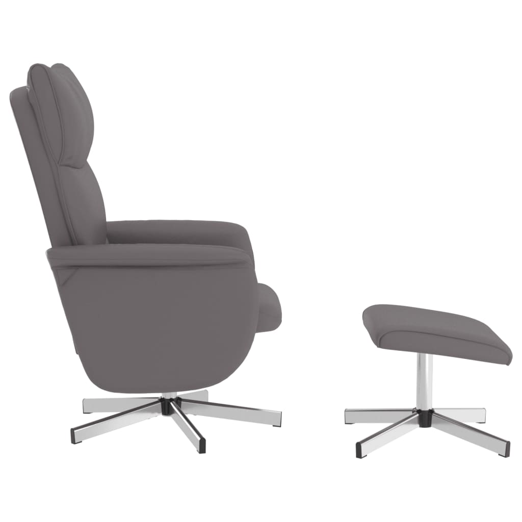 Fauteuil de relaxation avec repose-pieds simili cuir gris