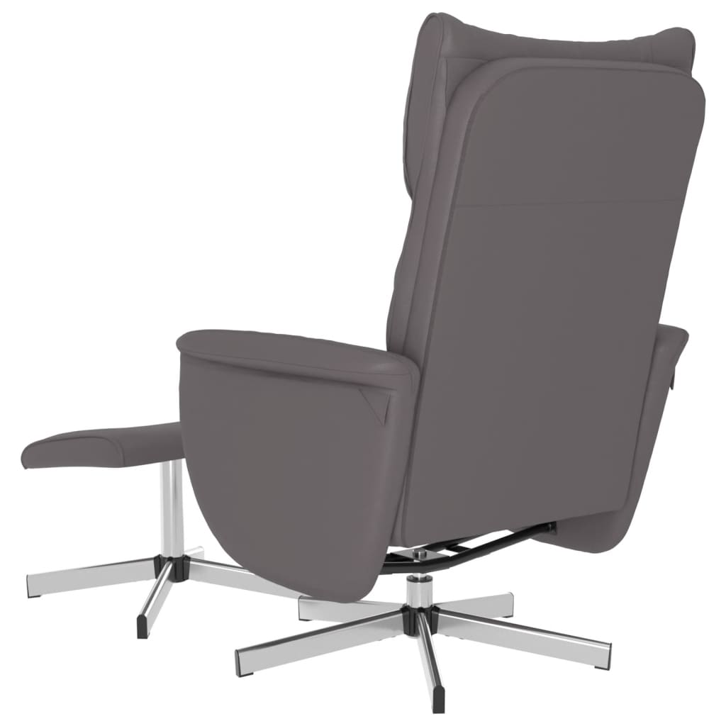 Fauteuil de relaxation avec repose-pieds simili cuir gris