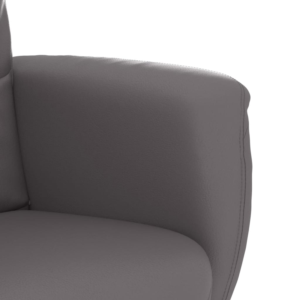 Fauteuil de relaxation avec repose-pieds simili cuir gris