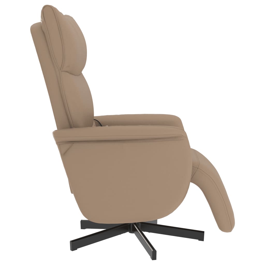 Fauteuil de massage avec repose-pieds simili cuir marron cappuccino