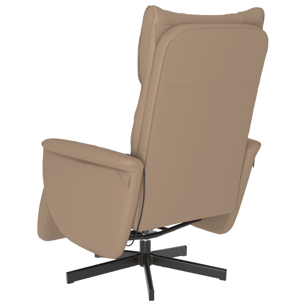 Fauteuil de massage avec repose-pieds simili cuir marron cappuccino