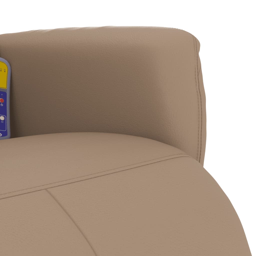 Fauteuil de massage avec repose-pieds simili cuir marron cappuccino