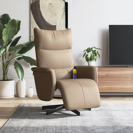 Fauteuil de massage avec repose-pieds simili cuir marron cappuccino