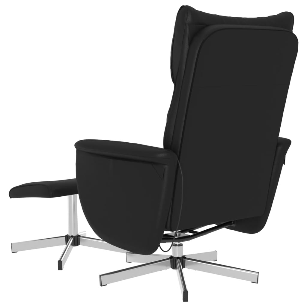 Fauteuil de massage avec repose-pieds simili cuir noir