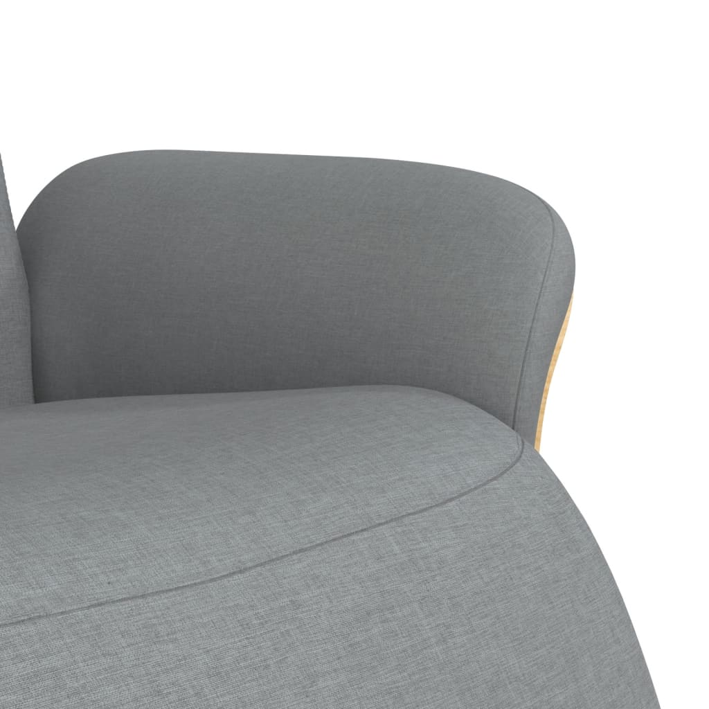 Fauteuil relax avec repose-pieds en tissu gris clair