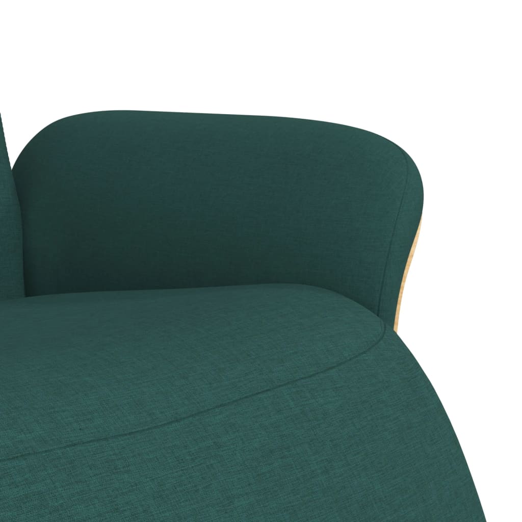 Fauteuil relax avec repose-pieds en tissu vert foncé