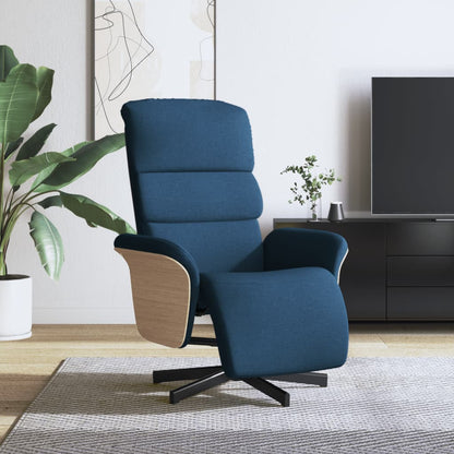 Relaxsessel mit Fußteil Blau Stoff