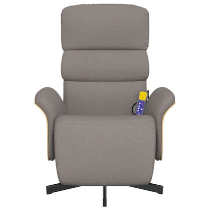 Massagesessel mit Fußteil Taupe Stoff