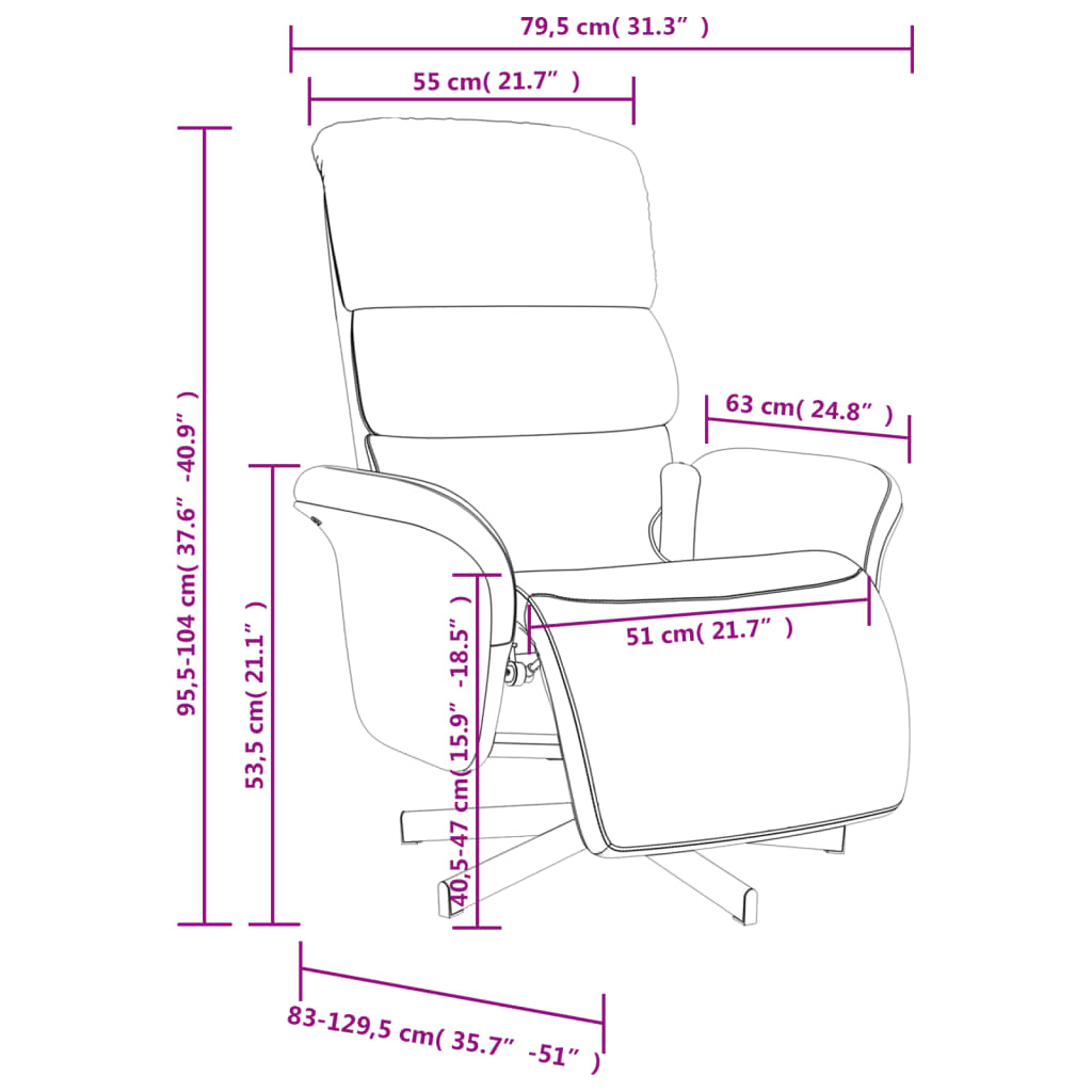 Fauteuil de massage avec repose-pieds en tissu crème