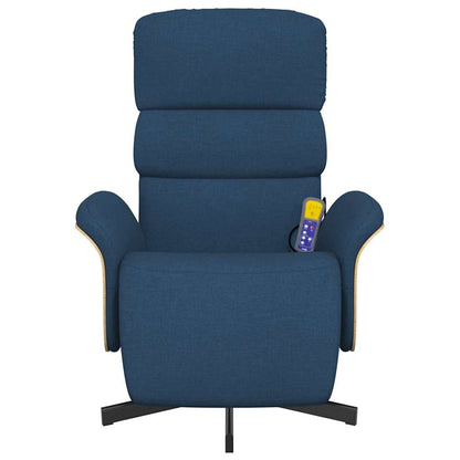 Massagesessel mit Fußteil Blau Stoff