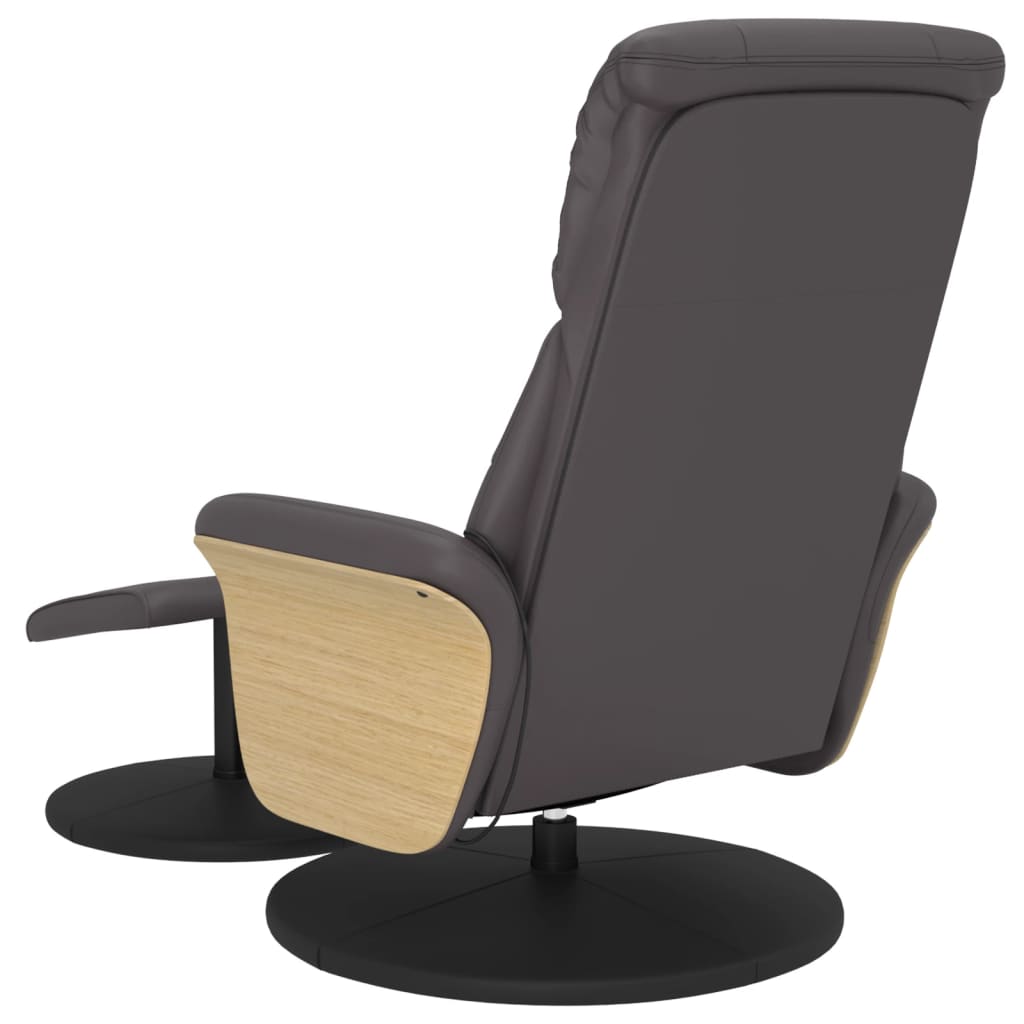 Fauteuil de massage avec repose-pieds simili cuir gris