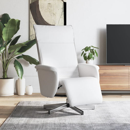 Relaxsessel mit Fußteil Weiß Kunstleder