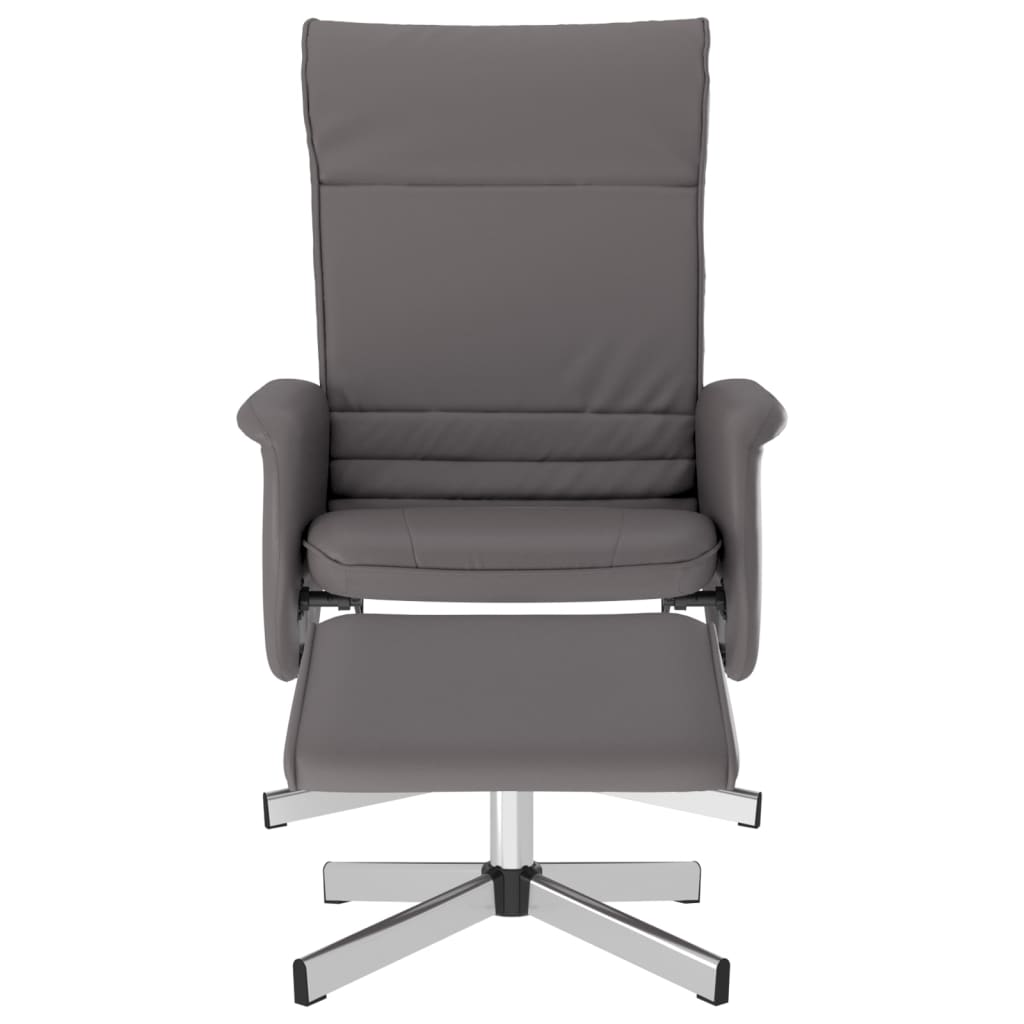 Fauteuil de relaxation avec repose-pieds simili cuir gris